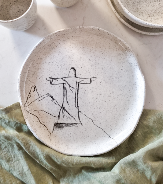 Pre-order | Illustrated Ceramic Plate (Rounded)